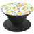 Pineapple and Flower Glass Pattern Design White Background PopSockets Grip and Stand for Phones and Tablets