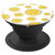 Cute Lemon Pattern Yellow Citrus Design on White Background PopSockets Grip and Stand for Phones and Tablets