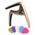 Ukulele Capo for Soprano Concert Tenor Baritone Ukulele with 5 felt picks  Bronze