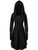 Gemijack Womens Renaissance Costumes Hooded Robe Lace Up Vintage Pullover High Low Long Hoodie Dress Cloak Black