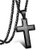 Jstyle Stainless Steel Black Cross Pendant Necklace for Men Lord s Prayer Necklace Heavy Wheat Chain 22 24 30 Inch