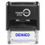 Supply360 AS IMP1118B   Denied Stamp with by  Line Blue Ink Heavy Duty Commerical Self Inking Rubber Stamp 9 16  x 1 1 2  Impression