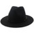 Lisianthus Women Wide Brim Wool Fedora Panama Hat with Belt Buckle A Black