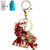 Bolbove 3D Luxury Elephant Keychain Sparkling Keyring Crystal Rhinestones Purse Pendant Handbag Charm (Red)