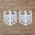 2X White 4   German Coat of Arms Eagle Decal Sticker Car Vinyl Germany Deutschland die Cut no Background
