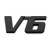 1x 3D Chrome Finish Metal V6 Emblem Alloy Badge Sticker  Black