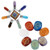 mookaitedecor 7 Chakra Energy Generator   7 Piece Palm Stone Chakra Symbol for Reiki Crystal Healing Set