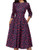 Simple Flavor Women s Floral Vintage Dress Elegant Autumn Midi Evening Dress 3 4 Sleeves  RedXL