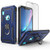 IDweel iPhone XR Case with Tempered Glass Screen Protector Military Grade Phone Case with Rotating Holder Kickstand for Apple iPhone XR 61 Inch Blue