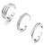 LOYALLOOK 925 Sterling Silver Open Toe Rings Set for Women Simple Thin CZ Tail Band Ring Adjustable