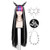 FantaLook Long Black Wig with Necklace and Earrings for Halloween