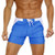 MAGNIVIT Men s Swimwear Solid Basic Long Swim Boxer Trunks Board Shorts Swimsuits Blue