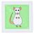 3dRose qs 10804 1 Cute White Rat Green Star Background Quilt Square 10 by 10 Inch