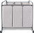 STORAGE MANIAC 3 Section Laundry Sorter 3 Bag Laundry Hamper Cart with Heavy Duty Rolling Lockable Wheels and Removable Bags Gray
