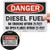 SmartSign Danger  Diesel Fuel No Smoking Within 25 Feet  Sign   10  x 14  3M Reflective Aluminum