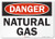 SmartSign Danger   Natural Gas Sign   10  x 14  3M Reflective Aluminum