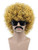 VGbeaty Mens Short Wave Black Gold Wig Black Moustache Wig California Rocker Halloween Cosplay Anime Costume Wig