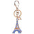 Leather Tassle Keychain Charm Pendant Handbag Bag Keychain Key Ring  Eiffel Tower deep Blue