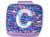 Justice Girls Unicorn Flip Sequin Initial Lunch Tote  Letter C