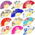 12Pcs Hand Held Fans Silk Bamboo Folding Fans Flower Printed Fans Handheld Folded Dance Fans for Wedding Gift Party Favors?Vintage Flower Pattern?