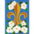Magnolia Fleur de Lis on Blue Sky 18 x 13 Rectangular Double Applique Small Garden Flag
