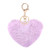Women s Heart Puffball Keychain Faux Fur Pom Pom Keyholder Bag Accessory Keyring Backpack Charms for Girls Purple