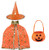 Halloween Costume Wizard Cape Witch Cloak with Hat with Stay Pattern and Pumpkin Pocket Children s Role Play Party  Orange