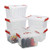 Kiddream Set of 6 Clear Latch Boxes 6 Quart Plastic Storage Bins With Red Handle