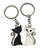 Black   White Kitty Cat Keychain   His and Hers Lovers Set Key Chain