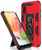 ComoUSA Galaxy A01 Kickstand Case with Tempered Glass Screen Protectors  2 Pack  Galaxy A01 Car Mount Holder Case 15ft Drop Tested Protective Cover for Samsung Galaxy A01 Phone  Red