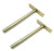 XMHF 5 Inch Floating Shelf Brackets 2 Pack Heavy Duty Hidden Shelf Brackets Solid Steel Blind Shelf Support Hardware Brass Tone for Floating Wood Shelves