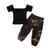 2PCS Toddler Baby Girls Off Shoulder Outfits Ruffle T Shirts Tops  Camouflage Pants Summer Clothing Set Black45T 2PCS Toddler Baby Girls Off Shoulder Outfits Ruffle T Shirts Tops  Camouflage Pants Summer Clothing Set Black45T