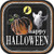 Square Ghostly Halloween Dessert Plates 10ct