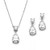 Mariell Glamorous PearShaped Cubic Zirconia Wedding Necklace and Earrings Set for Brides or Bridesmaids