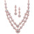 Mariell Rose Gold 2Row Rhinestone Crystal Necklace Earrings Set for Prom Brides  Bridesmaids Jewelry