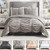 Modern Heirloom Collection Emily Texture Comforter Set Full Queen Light Gray