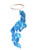 EastJ Round Rattan Spiral Wind Chime 22 Blue