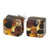 GlassOfVenice Murano Glass Venetian Reflections Square Stud Earrings  Topaz Gold