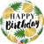 Qualatex 18 Birthday Golden Pineapple Foil Balloon Multicolor