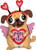 Qualatex 36 Pugs  Kisses Foil Balloon Multicolor