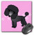 3dRose LLC 8 x 8 x 0.25 Inches Mouse Pad, Cute Black Poodle Pink Paw Print Background (mp_13764_1)