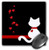 3dRose Pet Lovers Red Hearts White Kitty Cat Mouse Pad 8 x 8 mp1647921