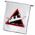 3dRose fl1805641Drag Boat Danger Triangle Stickman Getting Air Word Balloon Dude Garden Flag 12 x 18