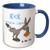 3dRose Kick Prostate Cancer In The Ass Awareness Ribbon Cause Design Two Tone Mug 11 oz BlueWhite