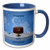 3dRose 40Th Birthday Party with Chocolate Cake Balloons Two Tone Mug 11 oz BlueWhite