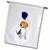 3dRose Funny Beagle Dog Holding Blue Balloon Birthday Design  Garden Flag 12 by 18