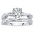 Sterling Silver Round Cubic Zirconia Twisted Vine Bridal Ring Set Size 10