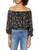 Jack by BB Dakota Juniors Shoulder ShowOff Printed CDC Square Neck top Black Large
