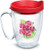 Tervis Island Hibiscus Insulated Tumbler with Emblem and Red Lid 16oz Mug Clear