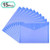 SzJias 15pcs Clear Waterproof Plastic Envelopes Folders Premium File Holder Filing Document Poly Envelope with Snap Button Closure for A4 Letter Paper Size(Blue)